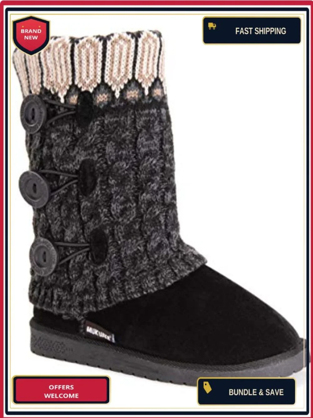 Faux Fur Lined Water Resistant Mid-Calf Slip-On Winter Boots
